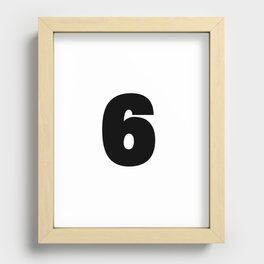 6 (Black & White Number) Recessed Framed Print