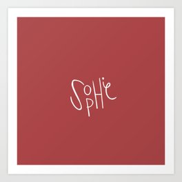 SOPHIE Art Print | Sophie, Personalized, Sophia, Graphicdesign, Typography, Yellow, Red, Sofia, Name, White 
