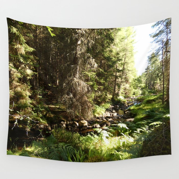 Summer Time in a Scottish Highlands Woodland Wall Tapestry