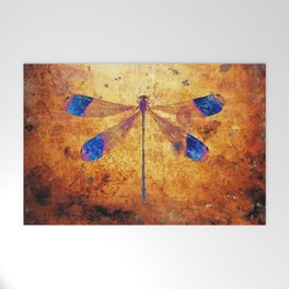 Dragonfly in Amber Welcome Mat