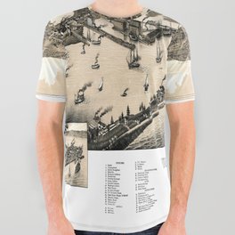 Duluth - Minnesota - 1883 vintage pictorial map All Over Graphic Tee