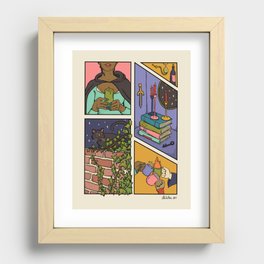 Black Cat Comic Recessed Framed Print