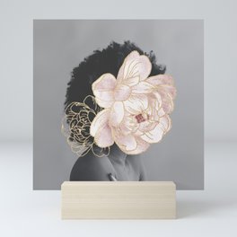 African American Women With Flower Mini Art Print