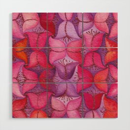 Pink and Purple Tulips Wood Wall Art