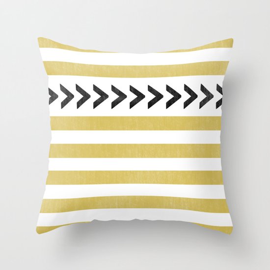 ARROW STRIPE {MUSTARD} Throw Pillow