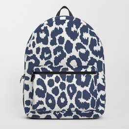 Vintage Blue Iconic Leopard Print Backpack | Africa, Jaguar, Skin, Animal, Vintage, Animalprint, Nature, Pattern, Abstract, Illustration 