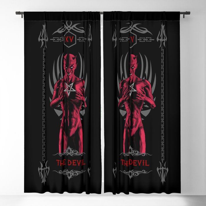 The Devil XV Tarot Card Blackout Curtain