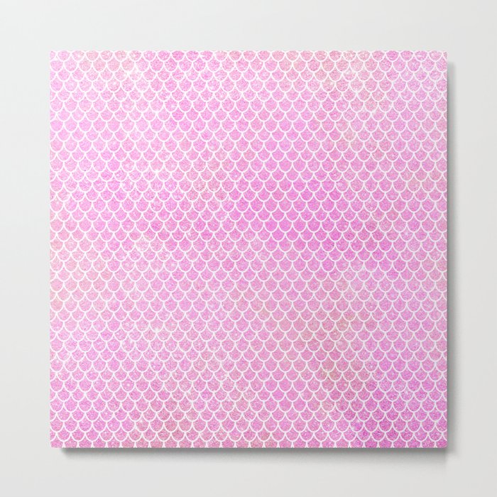 Pink Glitter Mermaid's Tail Metal Print