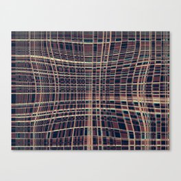 Distorted Optical Illusion Grid Line Canvas Print