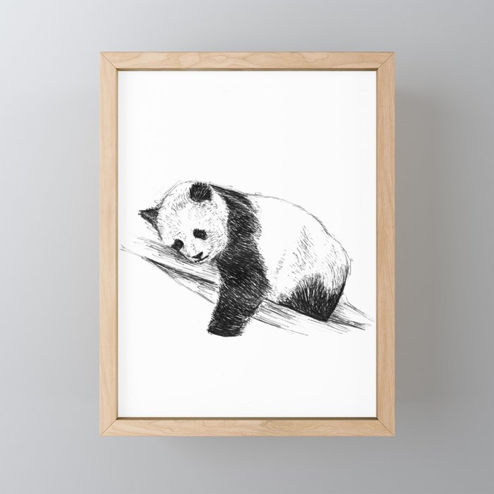Sleepy Panda II Framed Mini Art Print