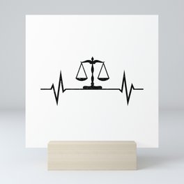 Scales Of Justice Heartbeat Lawyer Judge Mini Art Print