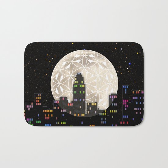 The Flower of Life Moon Bath Mat