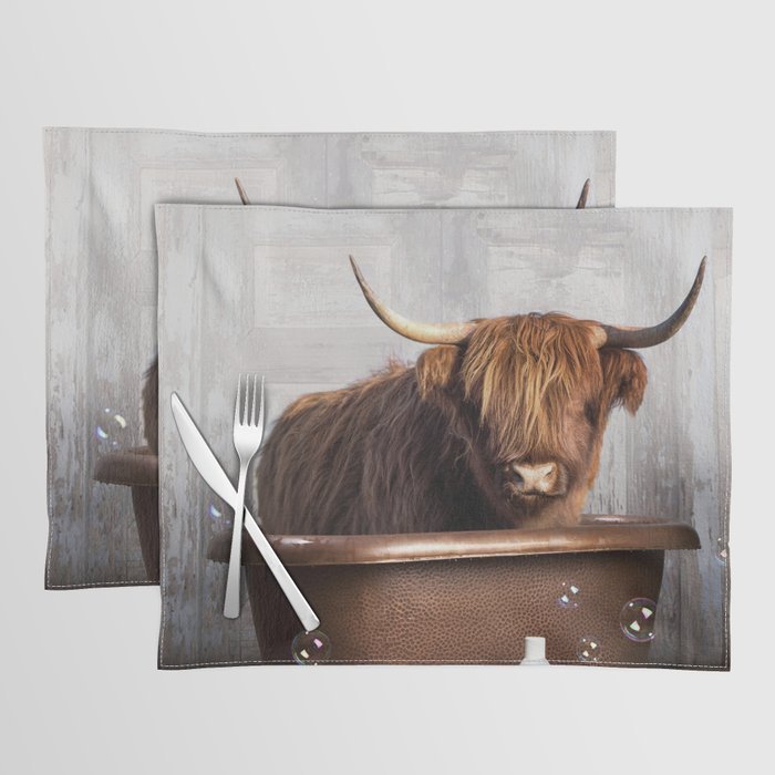 Highland Cow in the Tub Placemat