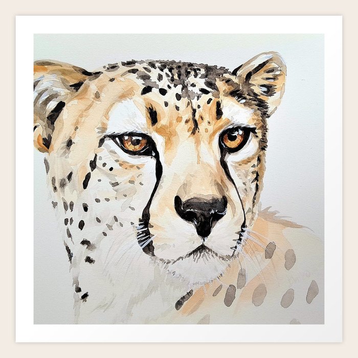 Cheetah Watercolor Art Print by avalonandaiden Society6