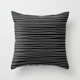 Black and White Pinstripes Throw Pillow
