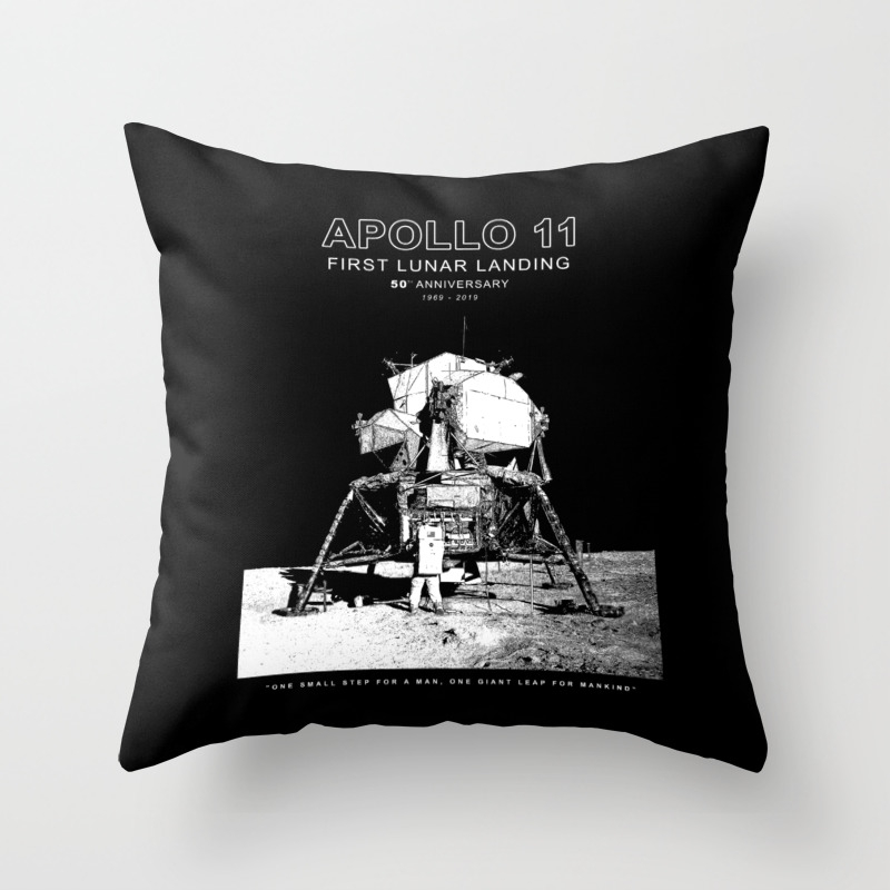 Apollo 11 50th Anniversary Logo Lunar Landing Moon Space 2 Throw