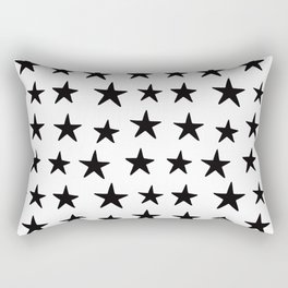 Star Pattern Black On White Rectangular Pillow