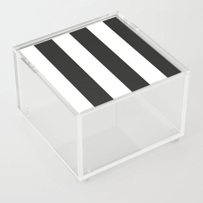 Black and white stripe pattern Acrylic Box