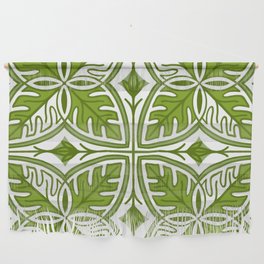Modern Tropical Green and White Leaves  Wall Hanging