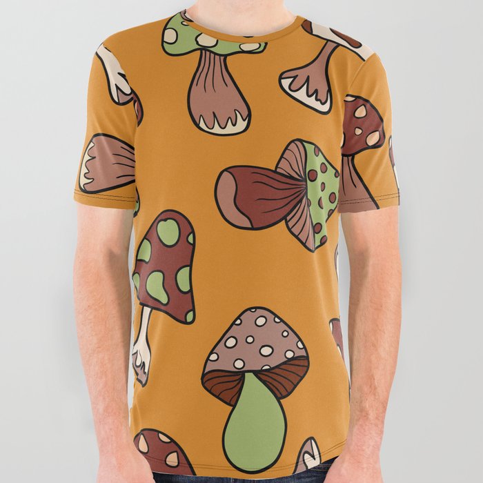Vintage mushrooms 3 All Over Graphic Tee