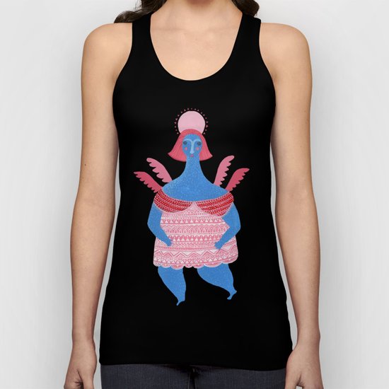 Merry Christmas! - Angel above the village Unisex Tank Top