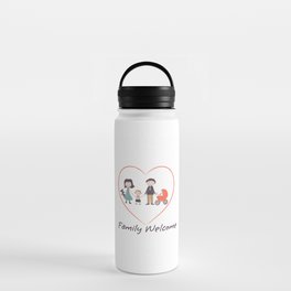 Fathersday Family with kids Water Bottle