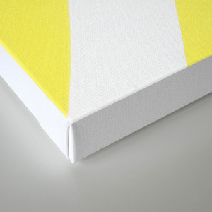 Minimalist Blue Yellow White Circus Tent Abstract Canvas Print By