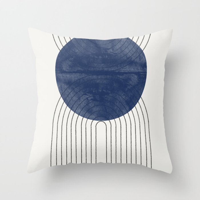 Mid Century Modern Blue Perfect Balance Throw Pillow