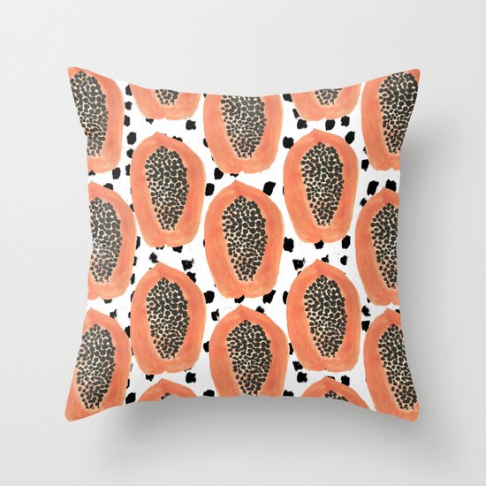Bold Papayas Throw Pillow