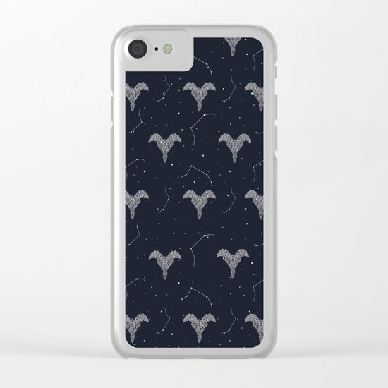 Aries Symbol Pattern Clear iPhone Case