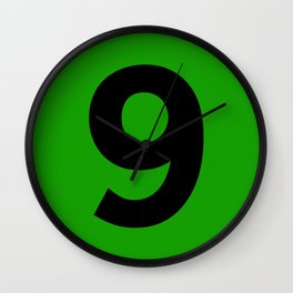 Number 9 (Black & Green) Wall Clock