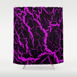Cracked Space Lava - Pink Shower Curtain