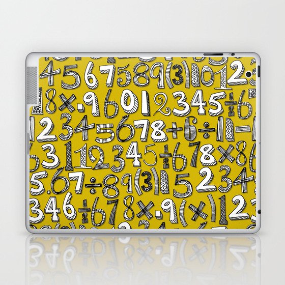 math doodle yellow Laptop & iPad Skin