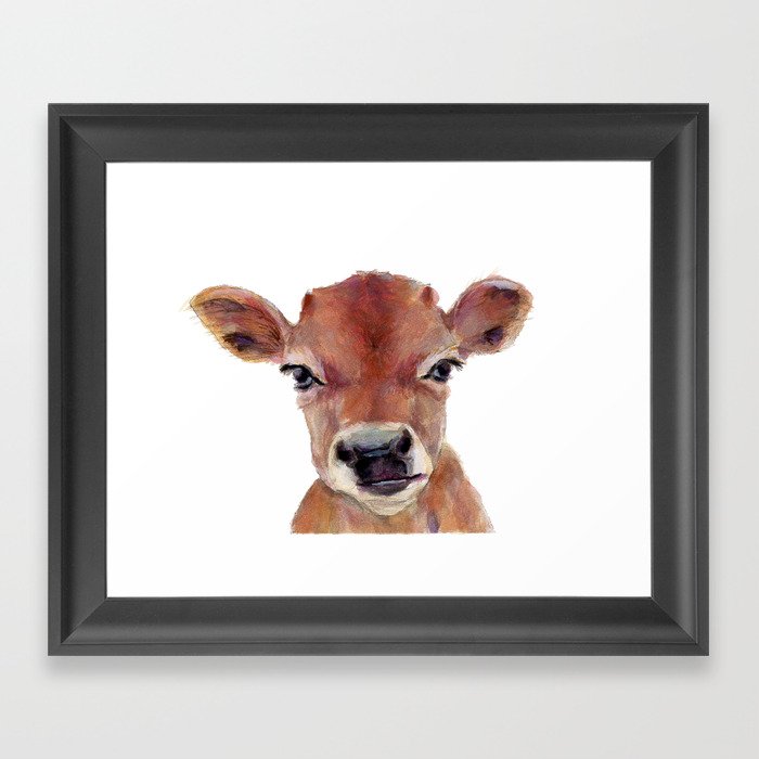 Baby Cow / Calf Framed Art Print