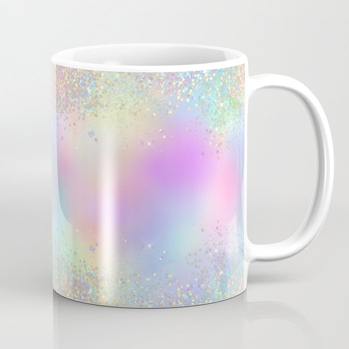 Pretty Rainbow Holographic Glitter Coffee Mug