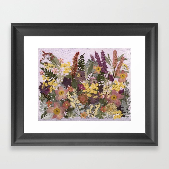 Pressed Flower English Garden Framed Art Print