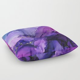 Violet Storm - Abstract Ink Floor Pillow