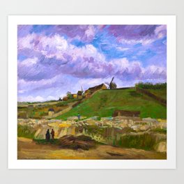 Vincent van Gogh (Dutch, 1853-1890) - Title: The Hill of Montmartre with Stone Quarry (Montmartre series) - Date: 1886 - Style: Post-Impressionism - Genre: Landscape - Media: Oil on canvas - Digitally Enhanced Version (2000 dpi) - Art Print