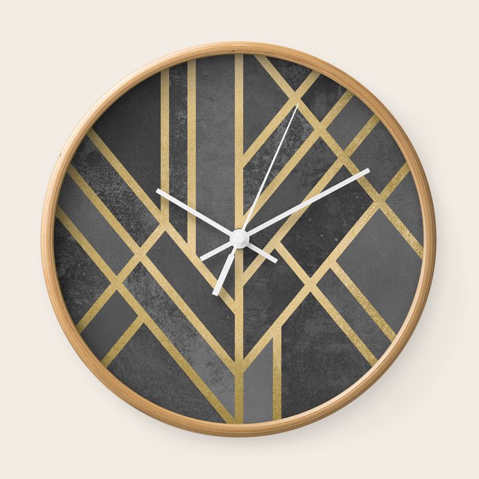 Art Deco Geometry 1 Wall Clock by Elisabeth Fredriksson Society6