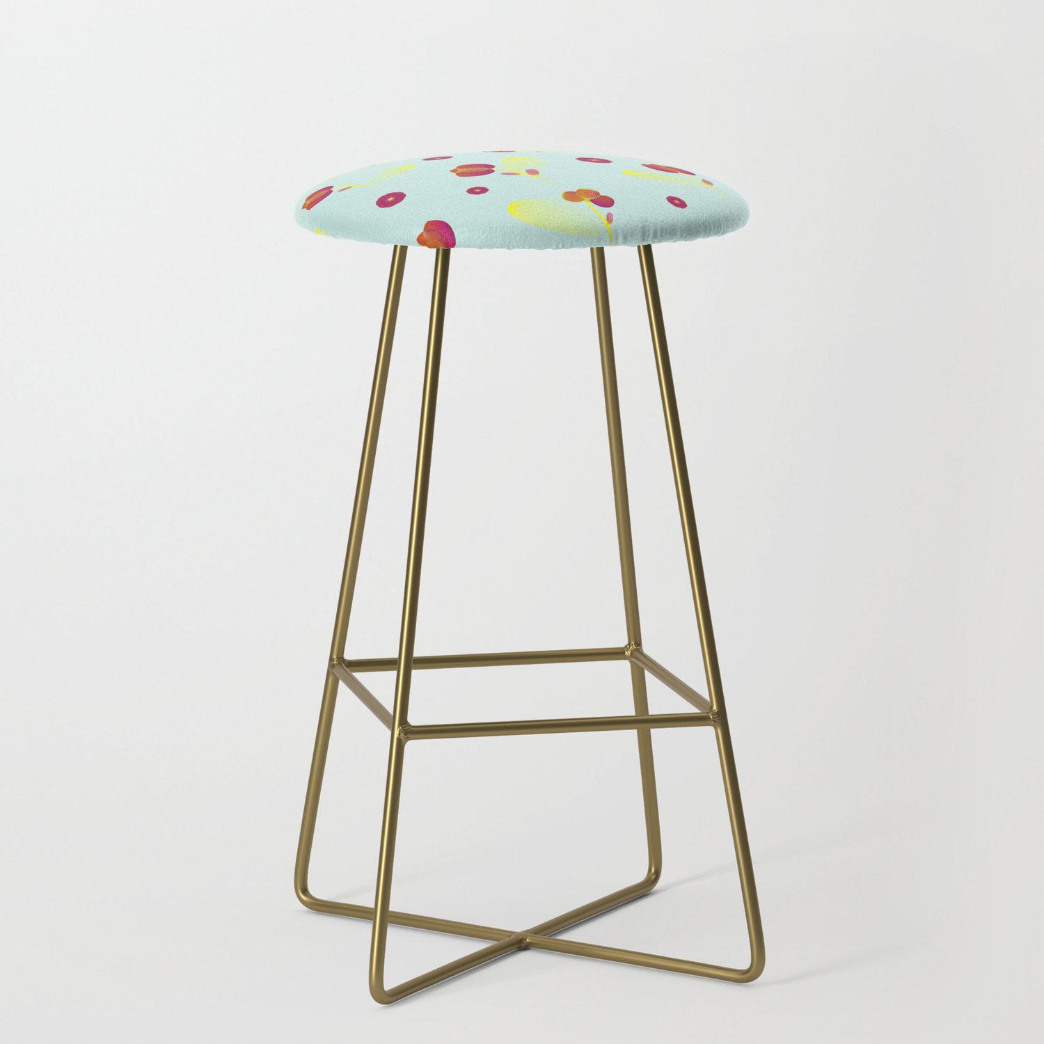 Fuchsia Flowers Bar Stool By Marufemia Society6