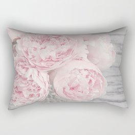 Spring Peace - Pastel Pink and Gray Peony Flower Photo Rectangular Pillow