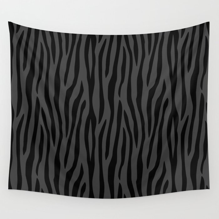 Black And Grey Zebra Design Wall Tapestry