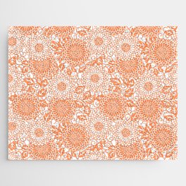 Orange Floral Pattern Jigsaw Puzzle