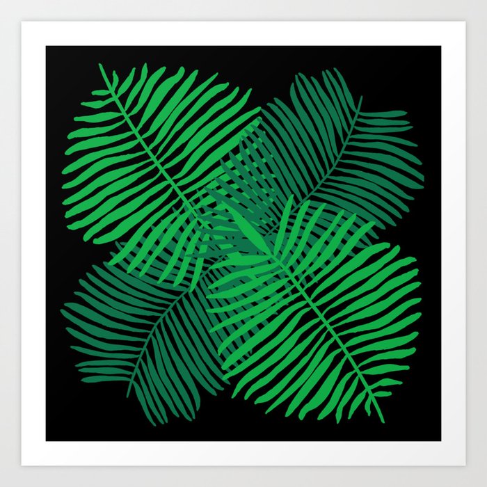 Modern Tropical Palm Leaves Painting Black Background Art Print By Laurabethlove Society6 Modern Tropical Palm Leaves Painting Black Background Art Print By Laurabethlove Society6
