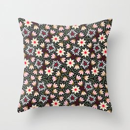 Bed of Flowers Throw Pillow
