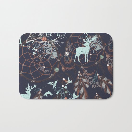 Boho Pattern - deer Bath Mat