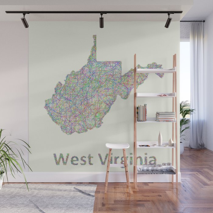West Virginia map Wall Mural