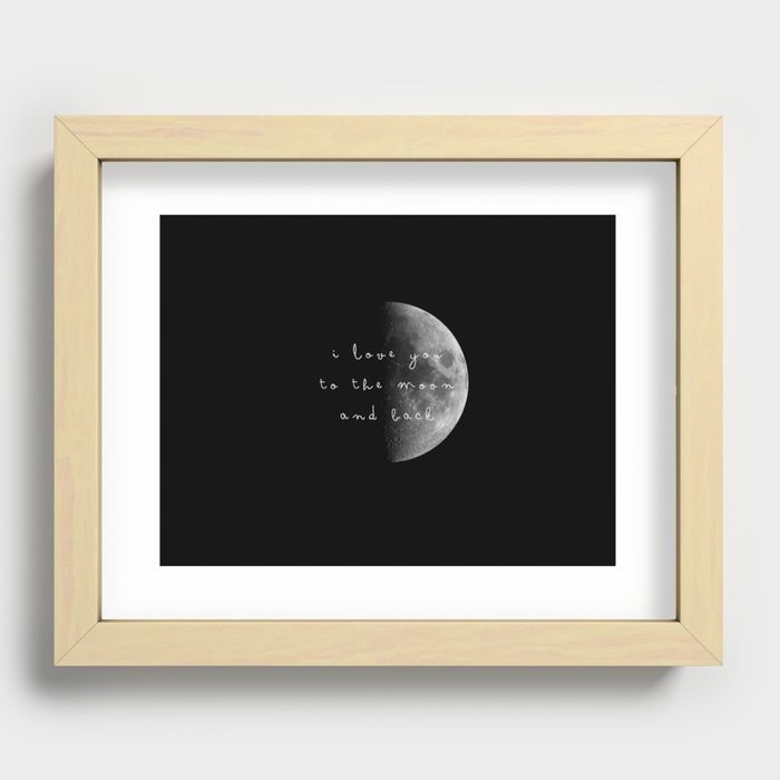to the moon and back Recessed Framed Print