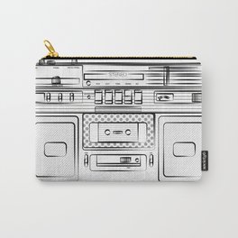 retro tape recorder illustration, cassette player drawing, 80s radio Carry-All Pouch