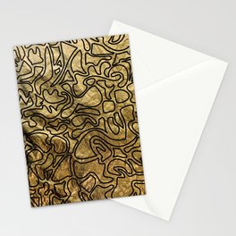 gold black geometric patterning Stationery Card